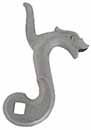 hammer, right, wax cast steel, 1.72" throw, gargoyle head